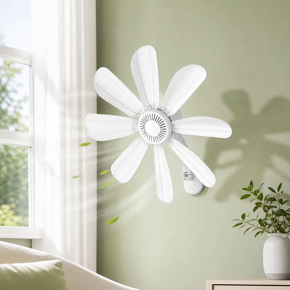 Commercial Kitchen Ventilation - 8 Fan Leaves Wall Mount Fan