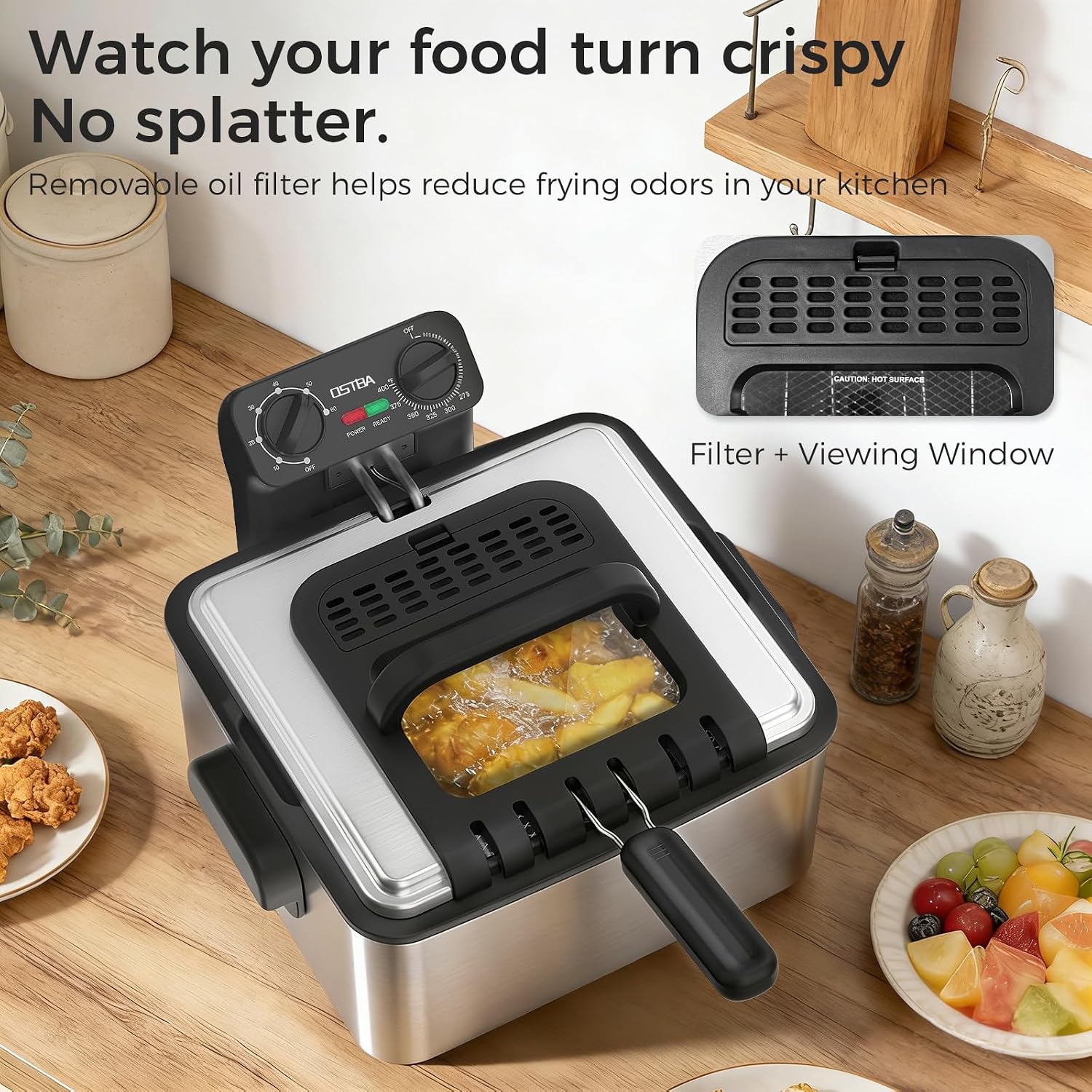 Electric Deep Fryer with 3 Bas - Commercial Kitchen Appliance 评论和价格