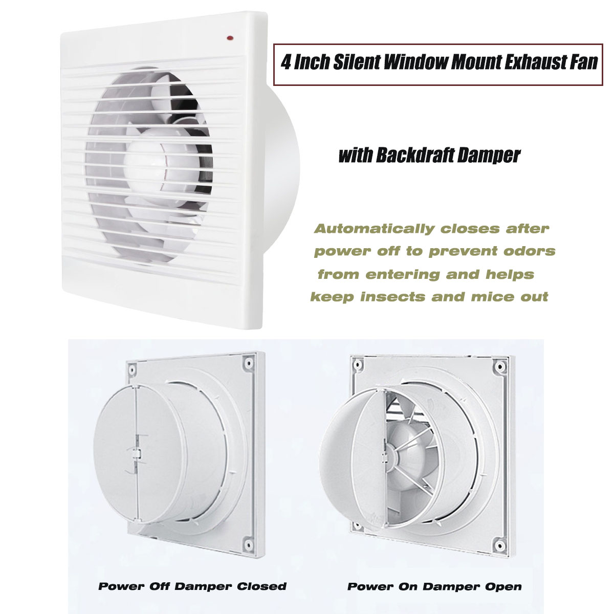 4 Inch Silent Window Mount Exh - Commercial Kitchen Ventilation 评论和价格