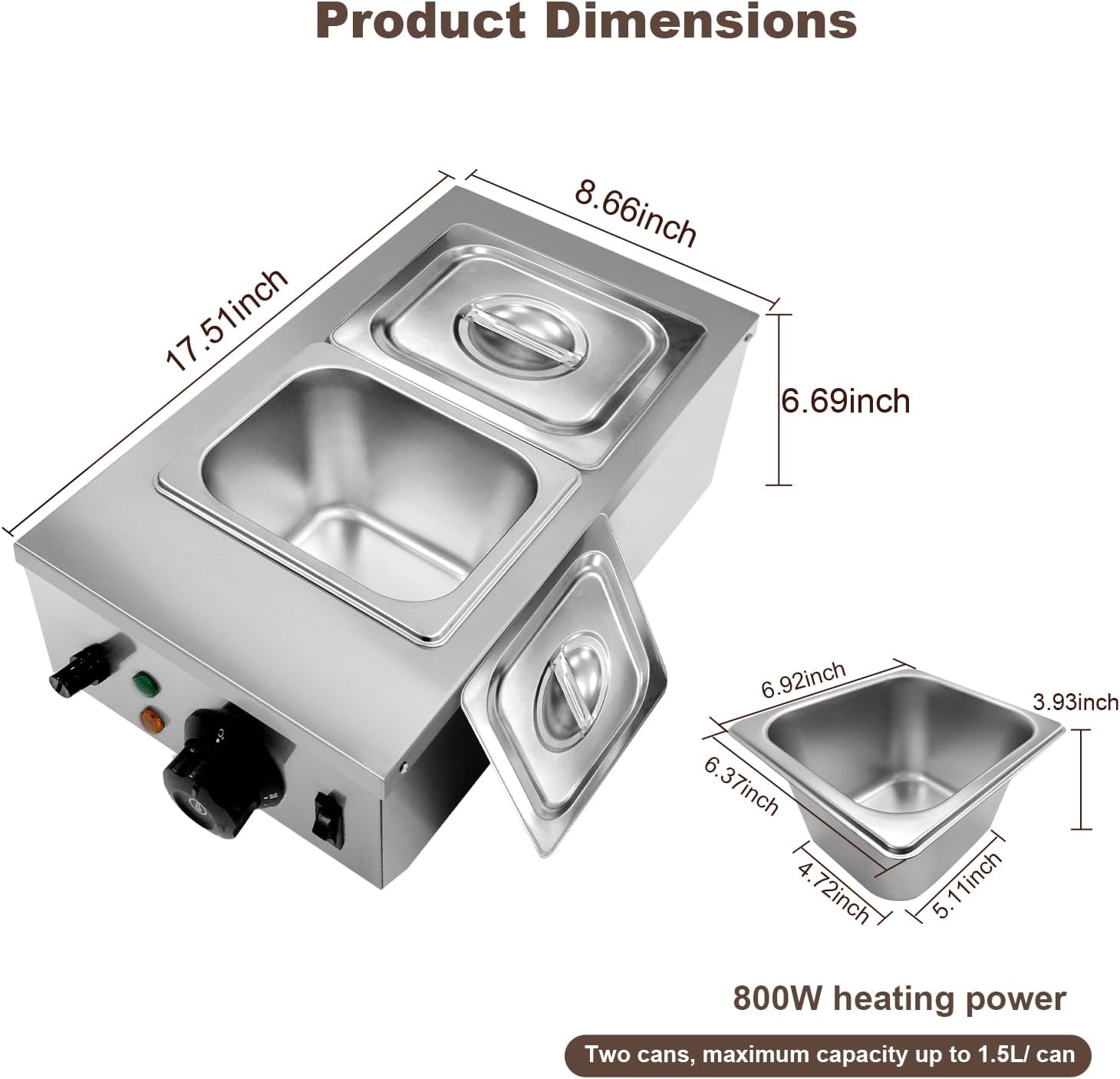 TWISTER.CK 1200W Chocolate Mel - Commercial Kitchen Warmer 评论和价格